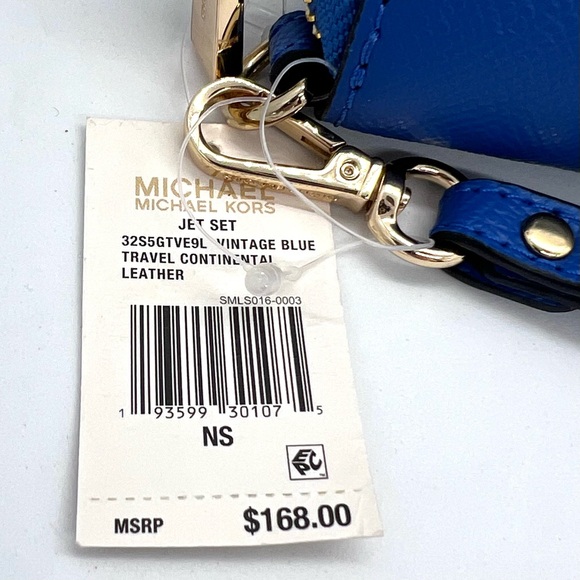Michael Kors Jet Set Travel Continental Wallet – Vintage Blue – NWT - Picture 2 of 16